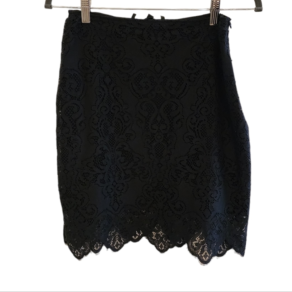 FOR LOVE AND LEMONS Sexy Black Lace Skirt date night